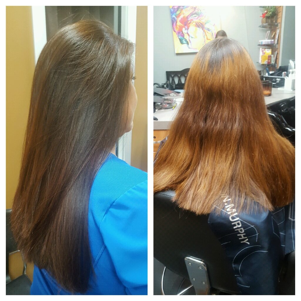 Before and after: Color correction by Gabriela's Hair Studio