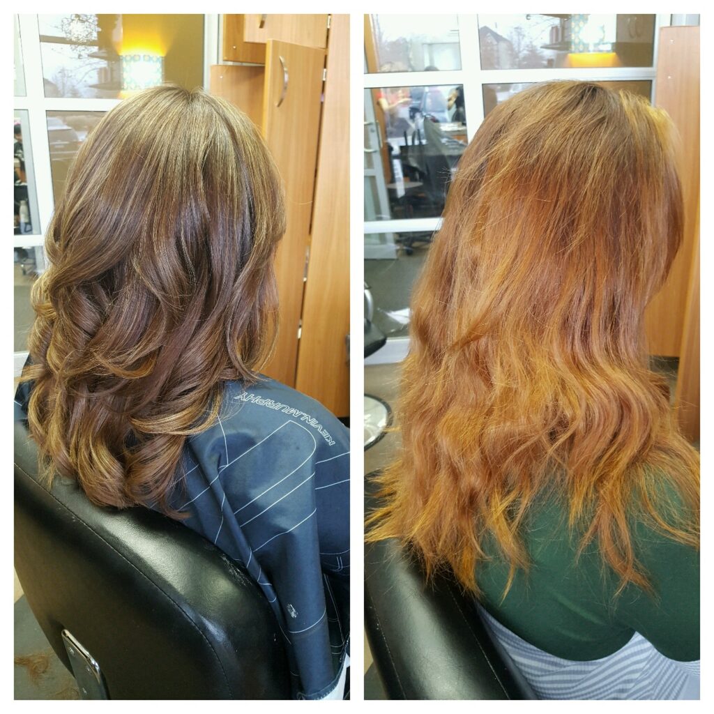 Before and after: Dimensional balayage by Gabriela's Hair Studio