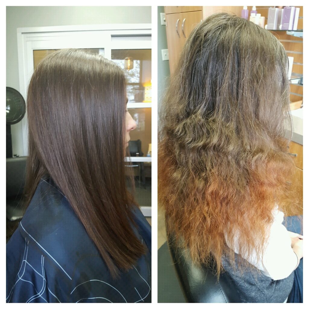Before and after: Color correction & repair by Gabriela's Hair Studio